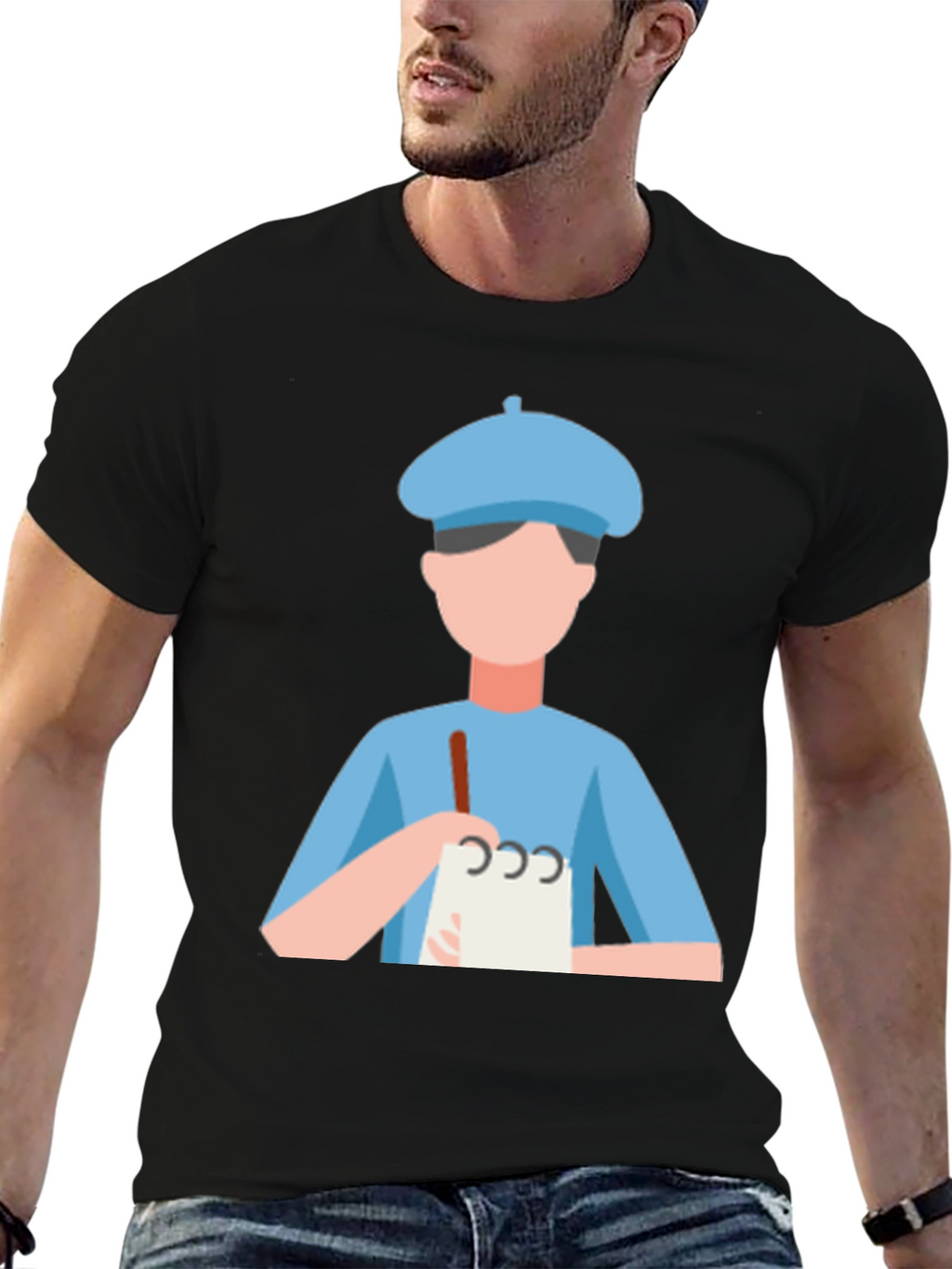 Artist Graphic Tee - Black Cotton T-Shirt