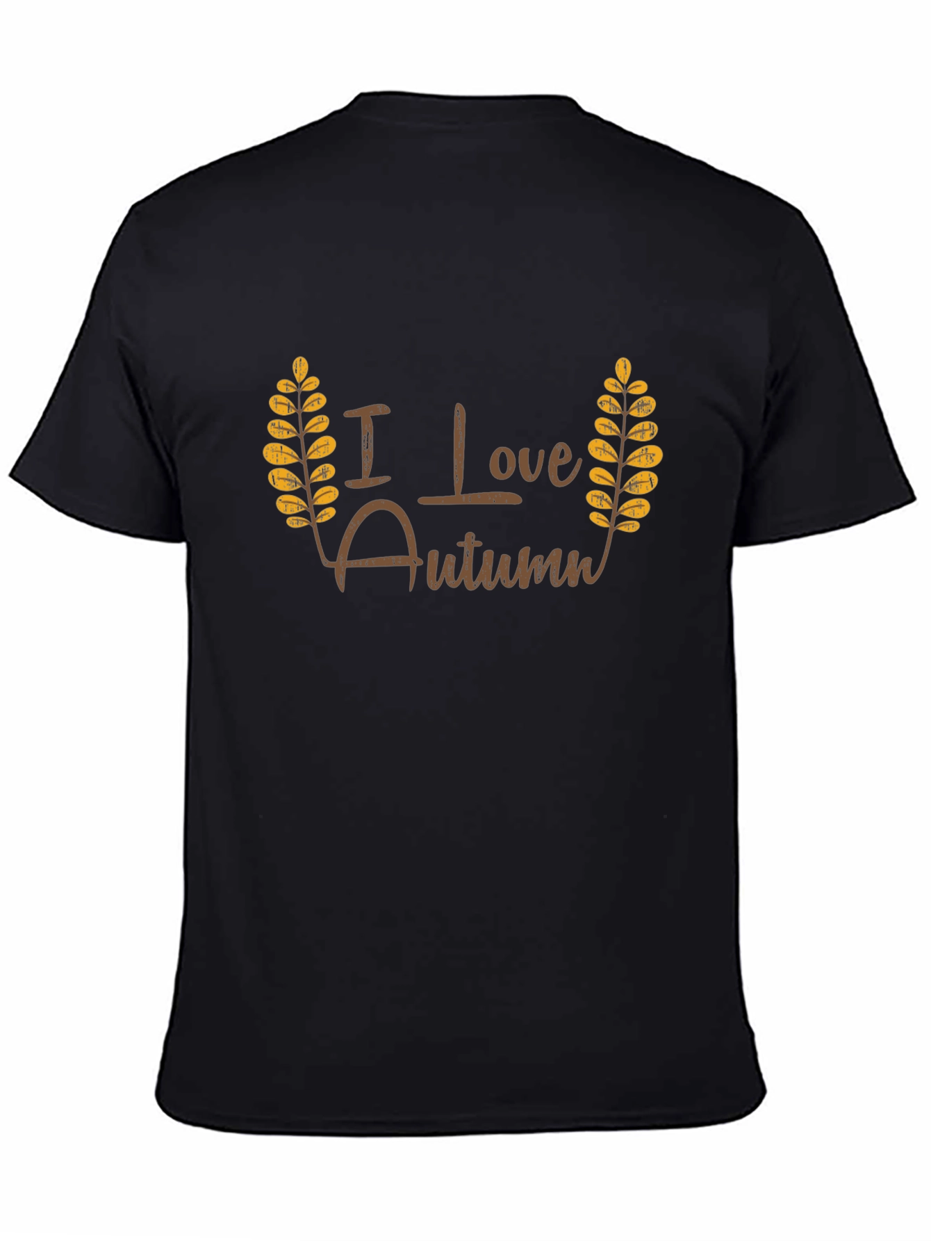 I Love Autumn Black T-Shirt