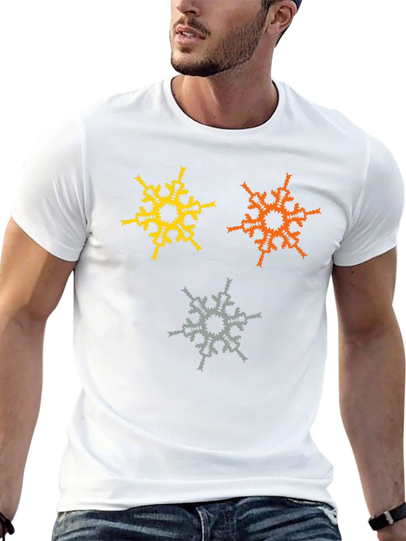 Abstract Snowflake Graphic T-Shirt