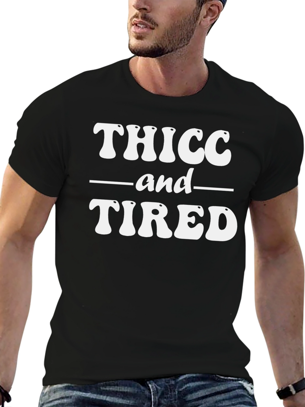 Thicc and Tired Graphic T-Shirt - Black