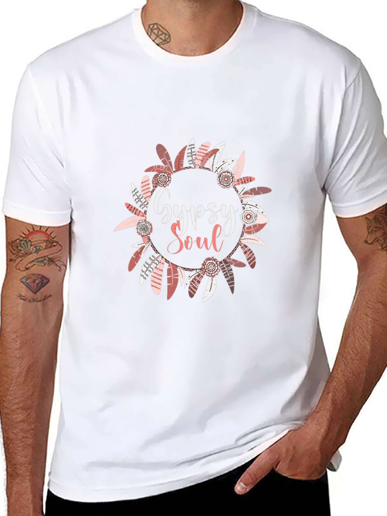 Gypsy Soul Feather Wreath Graphic Tee