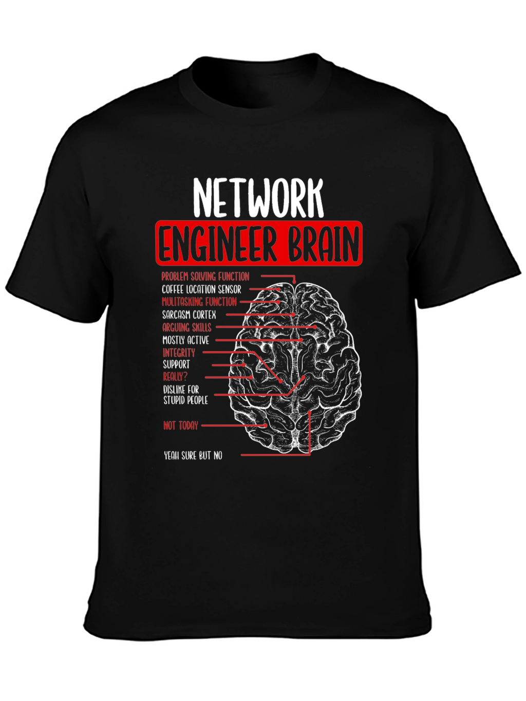 Network Engineer Brain T-Shirt - Funny Tech Gift
