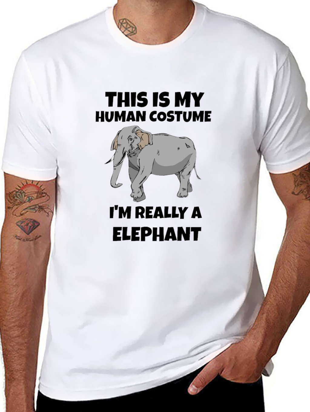 Human Costume Elephant Graphic Tee