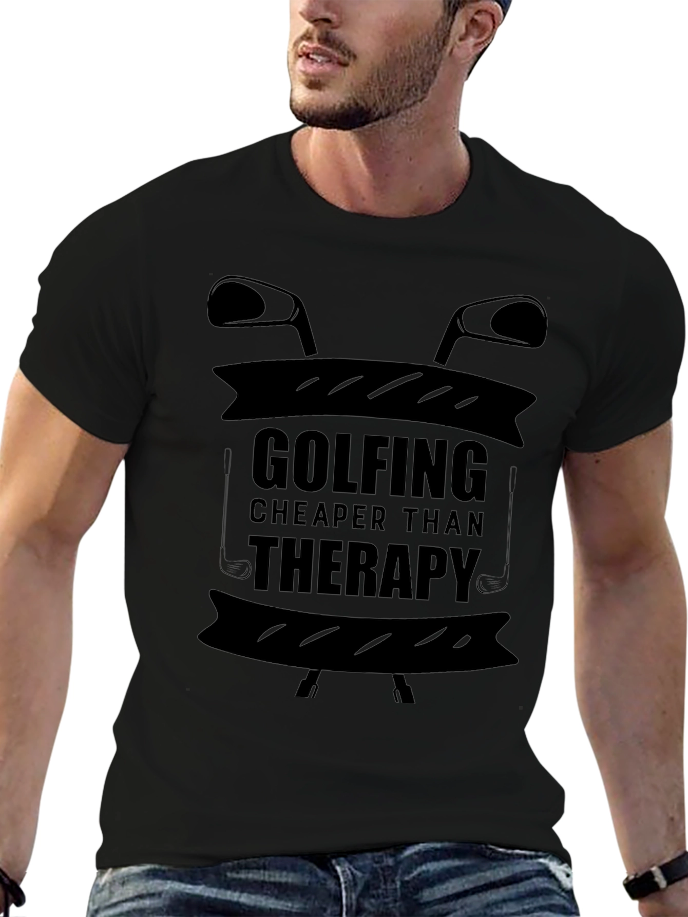 Golfing Cheaper Than Therapy Graphic T-Shirt
