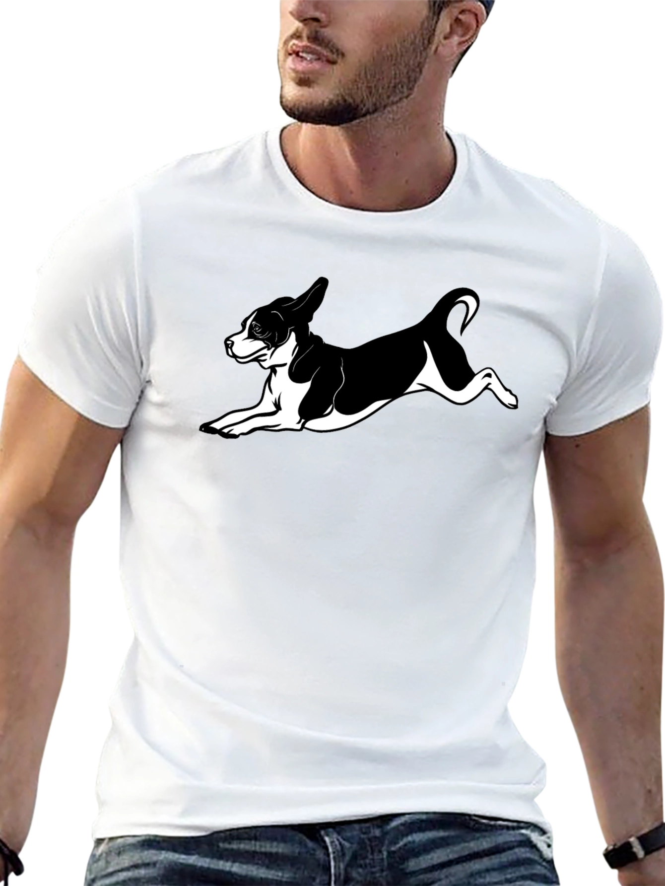 Dog Lover Black T-Shirt - Playful Puppy Design