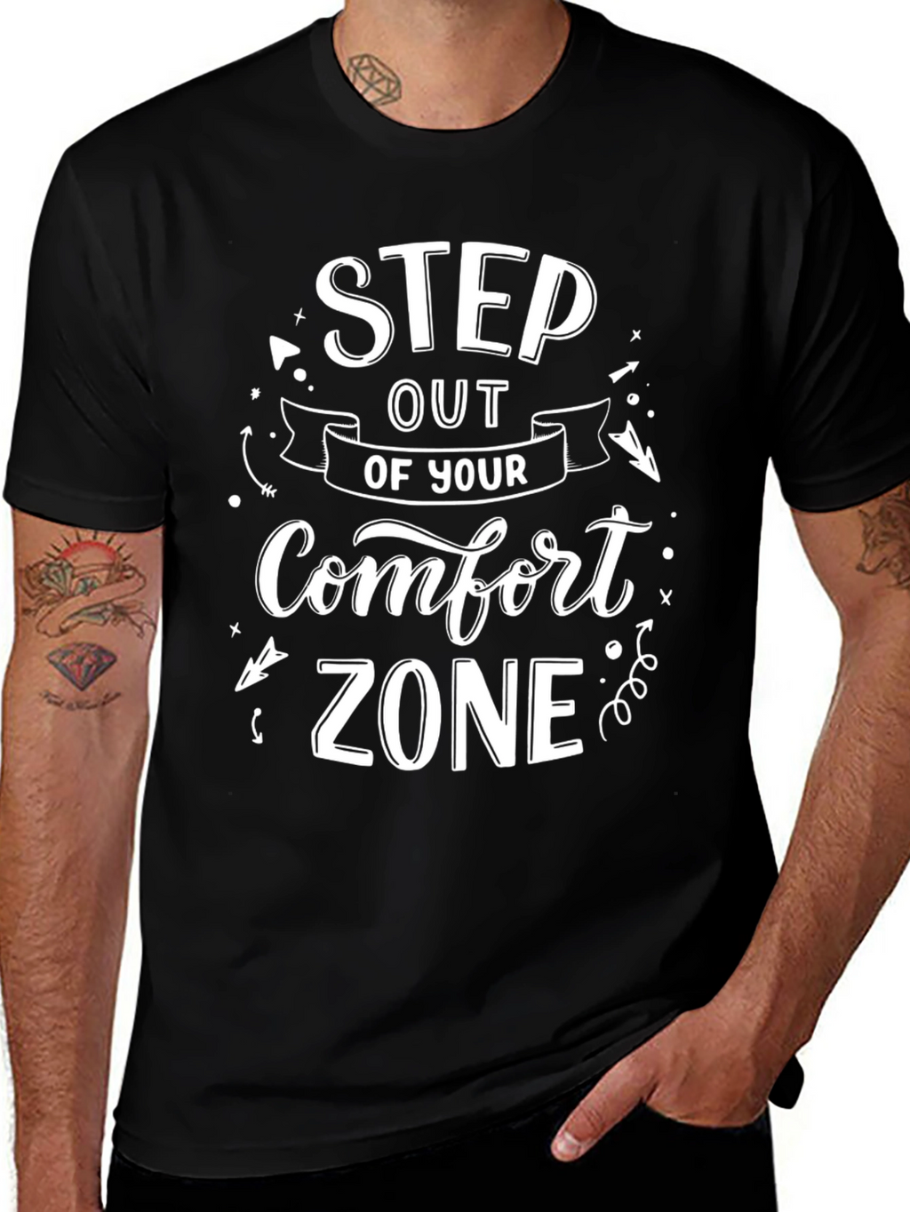 Step Out of Your Comfort Zone Black T-Shirt
