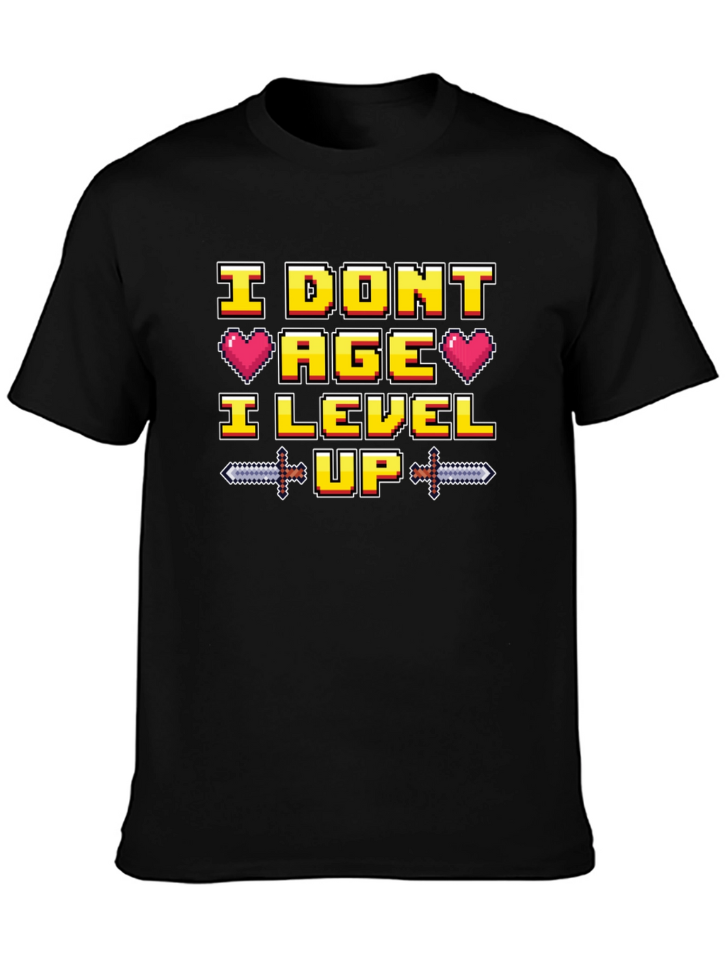 I Dont Age I Level Up Black T-Shirt