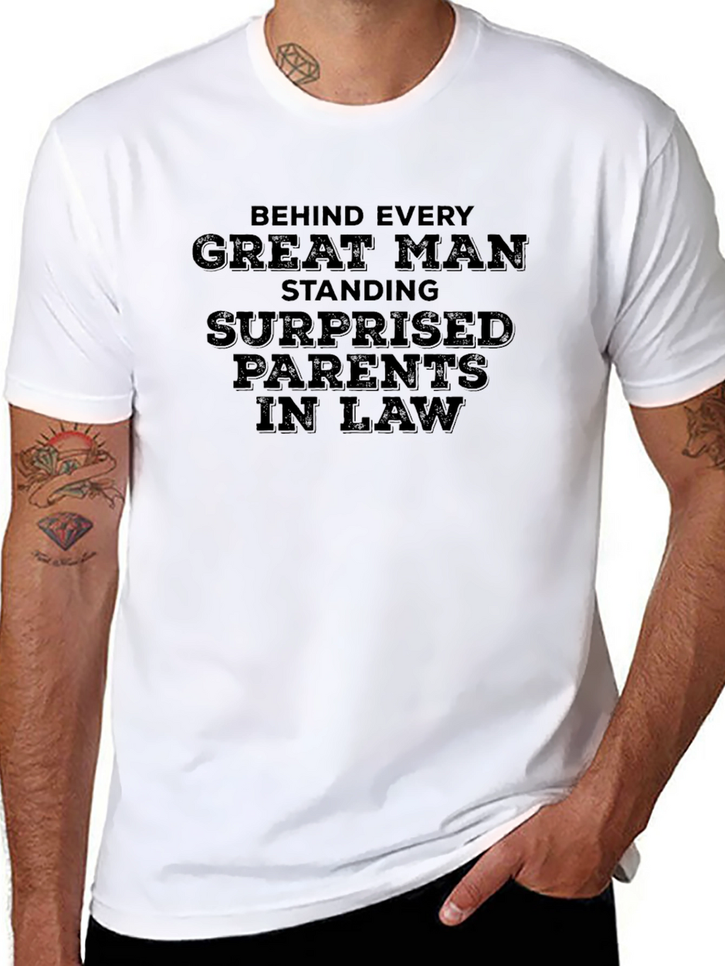 Humorous Surprised Parents In Law T-Shirt