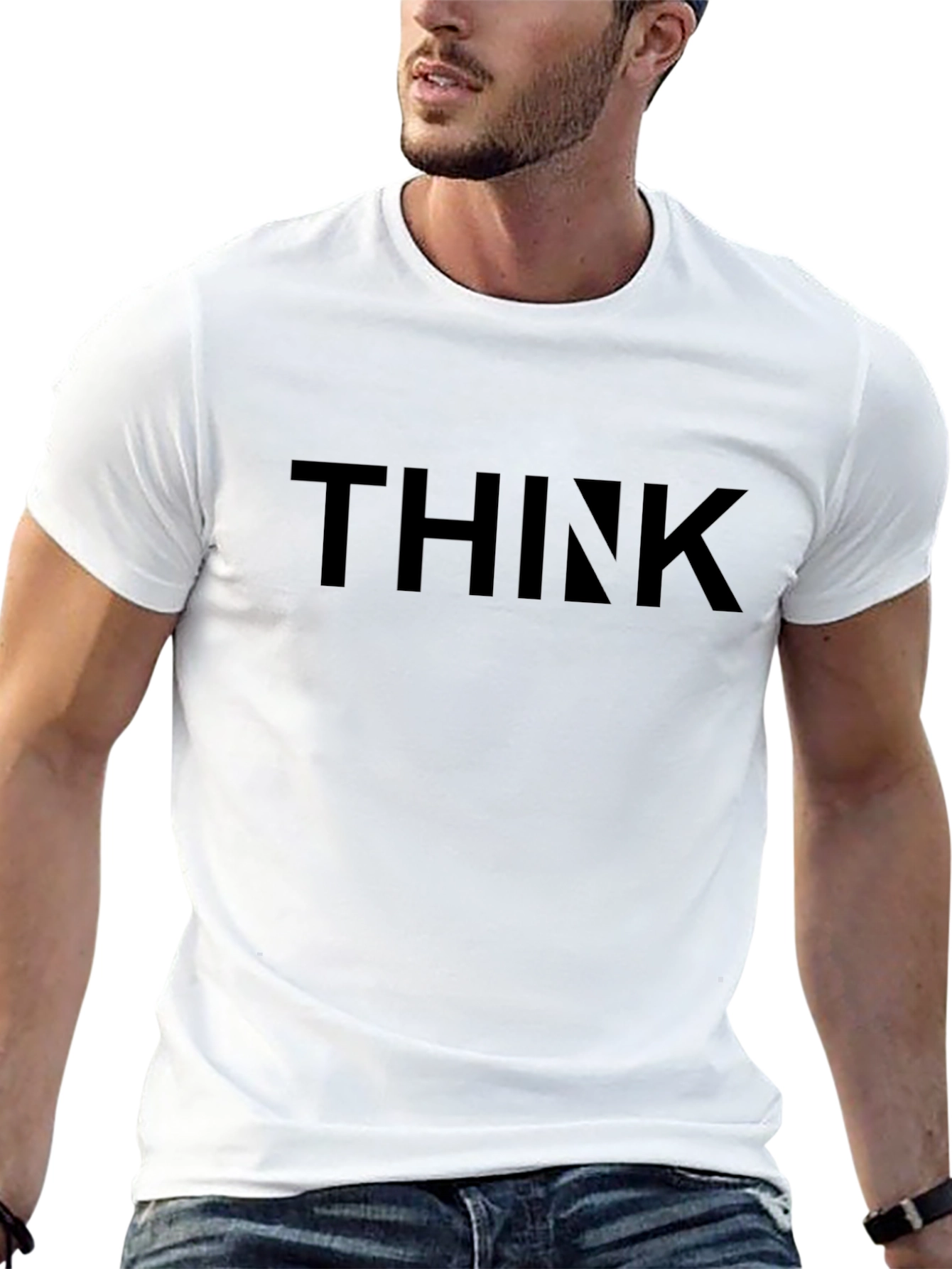 THINK Bold Graphic Mens Black T-Shirt