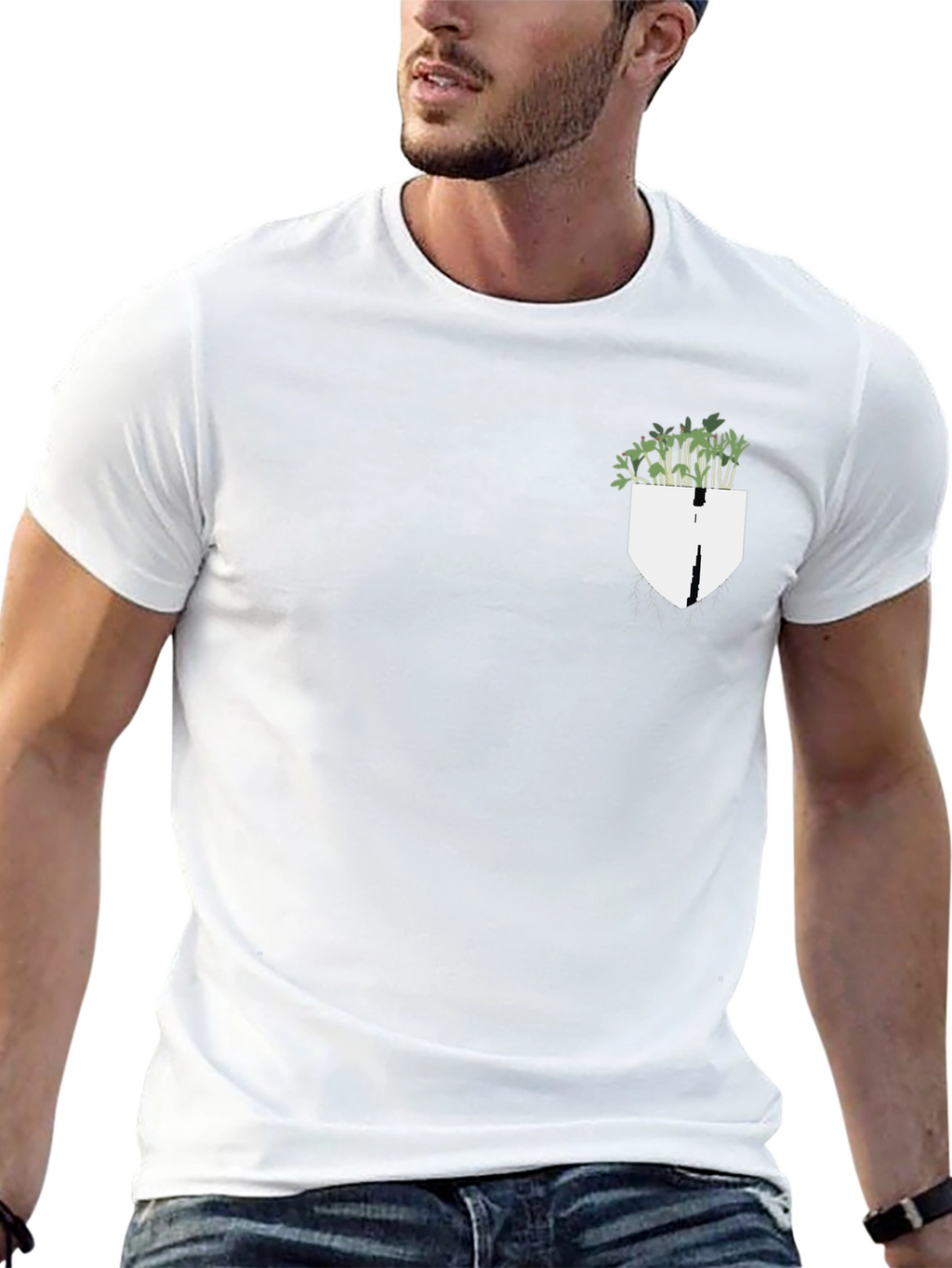 Plant Pocket Black Tee