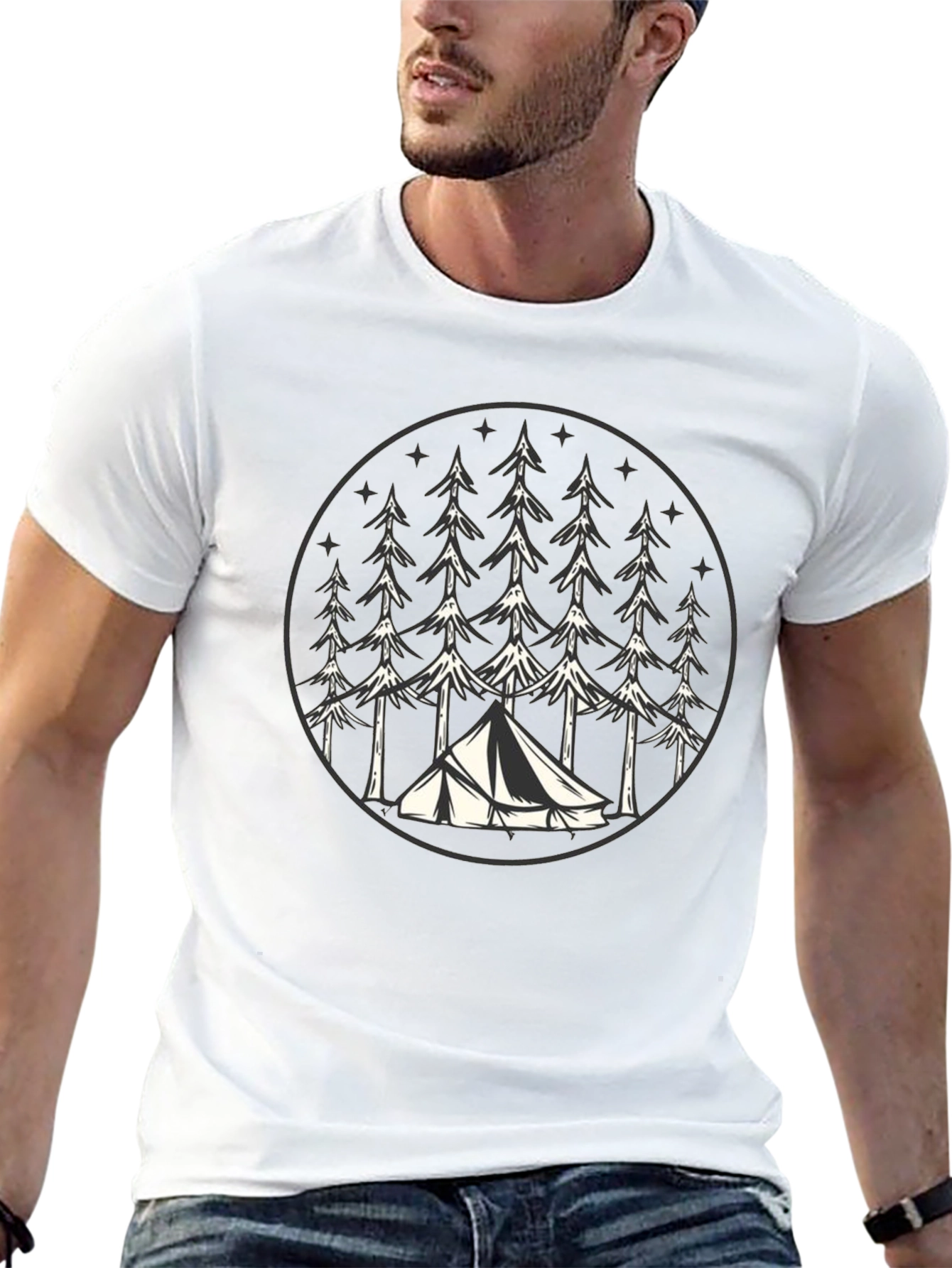 Camping Adventure Graphic Tee - Black