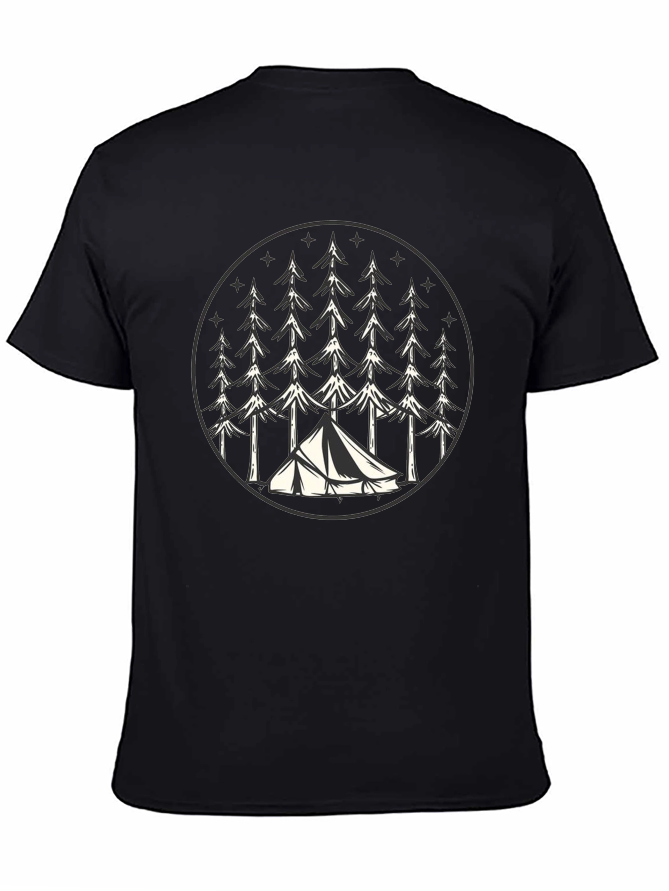 Camping Adventure Graphic Tee - Black