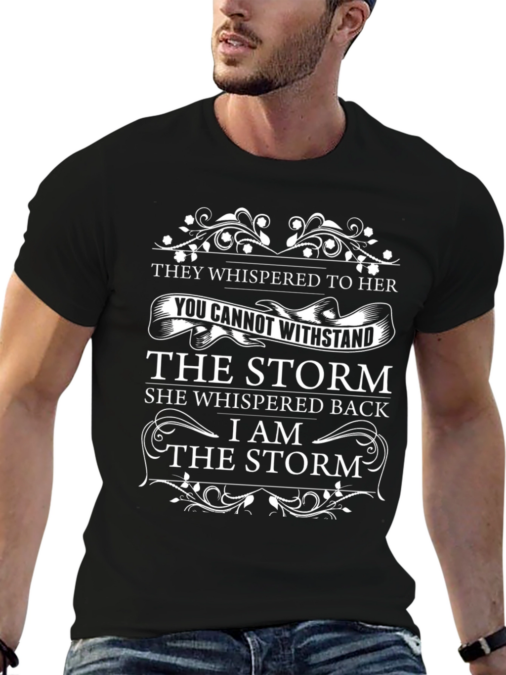 I Am the Storm Black Graphic T-Shirt