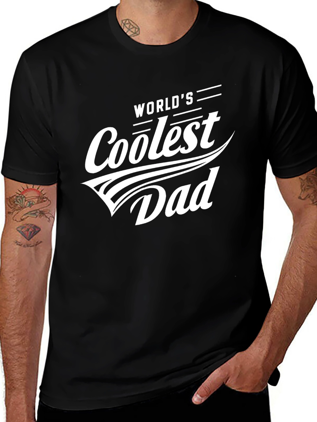 Worlds Coolest Dad Black T-Shirt