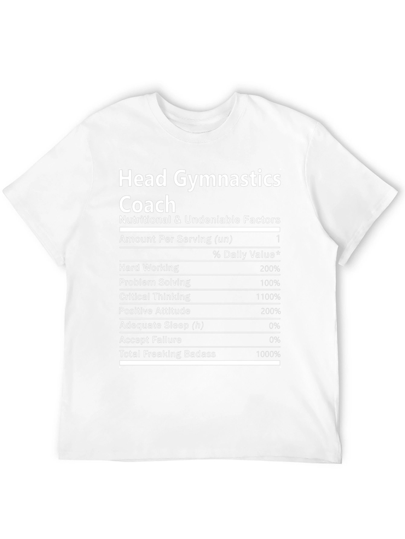 Head Gymnastics Coach Nutrition Facts T-Shirt