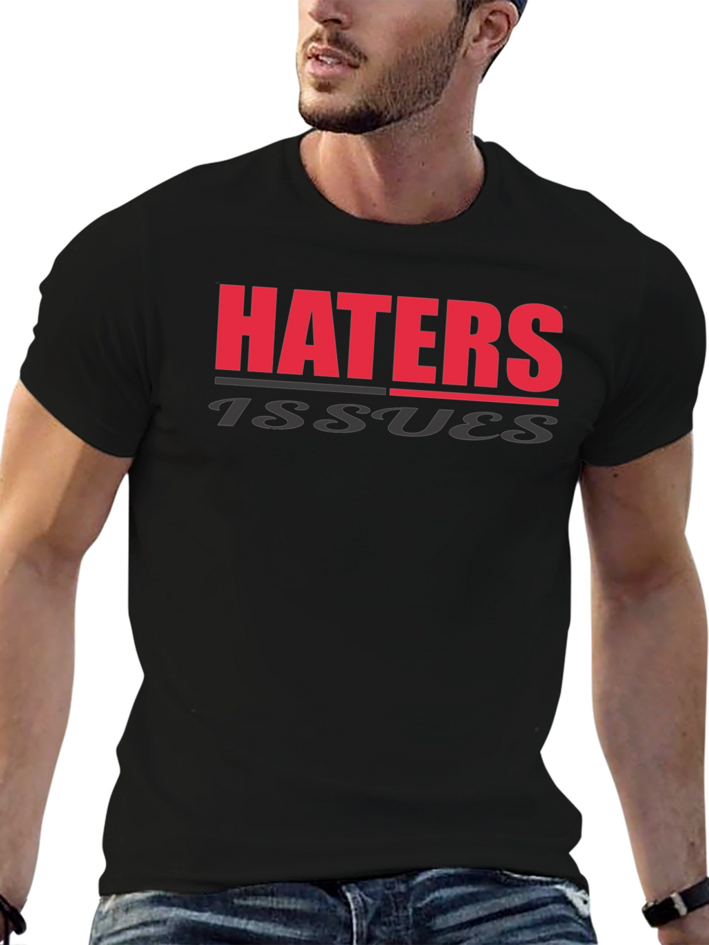 Haters Issues T-Shirt Black Cotton Blend