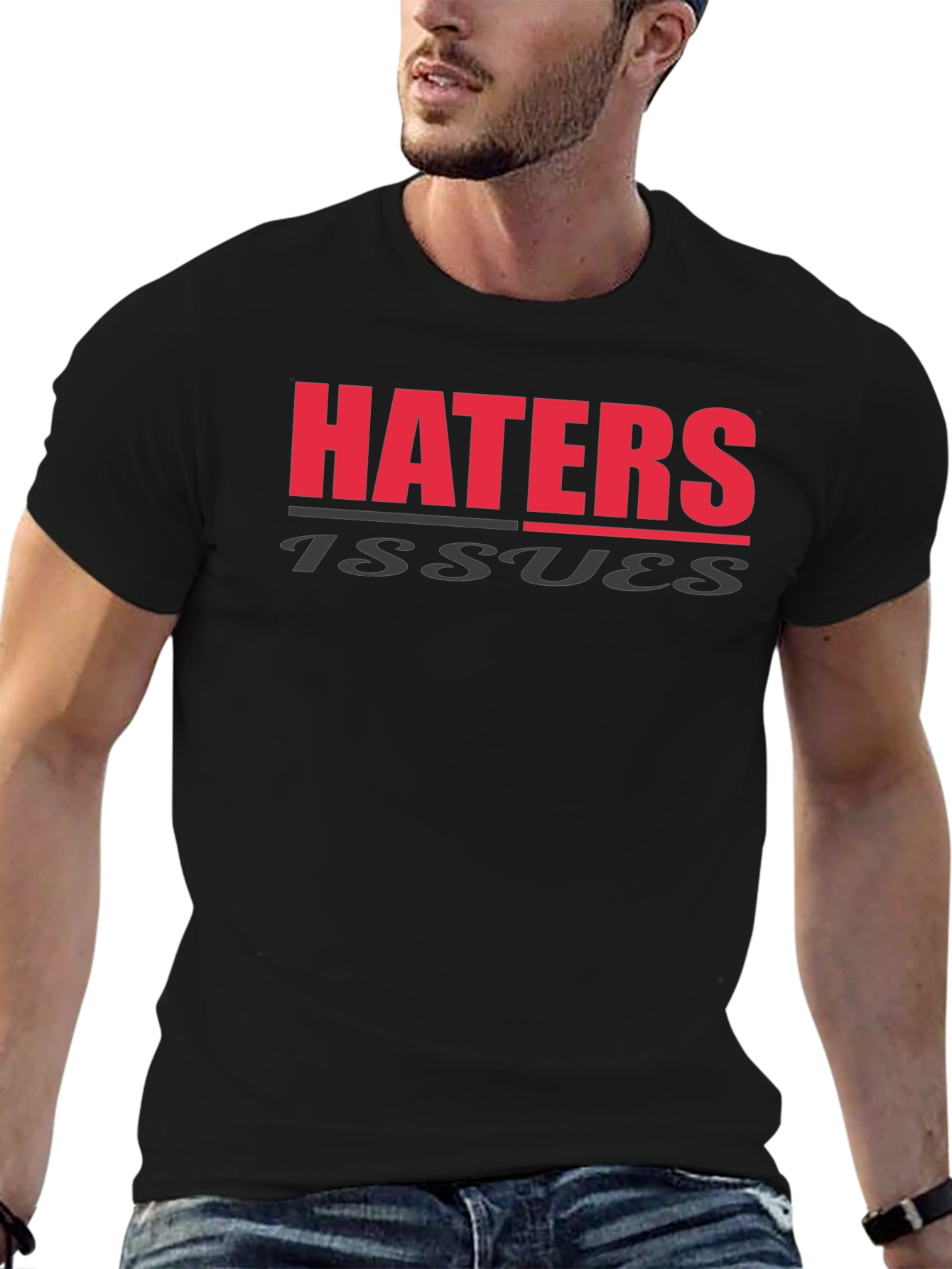 Haters Issues T-Shirt Black Cotton Blend