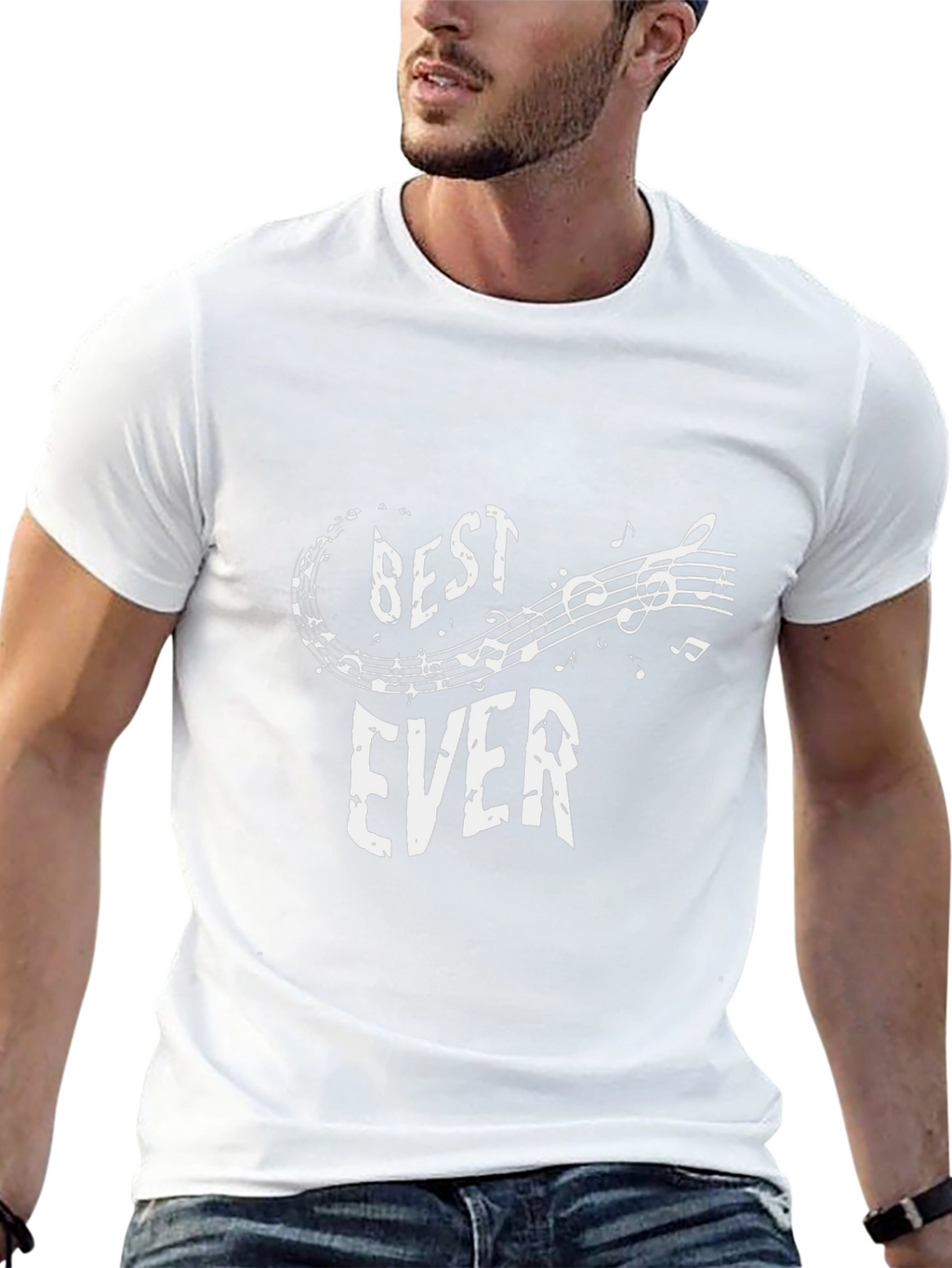 Best Ever Music Notes Graphic Tee - Black