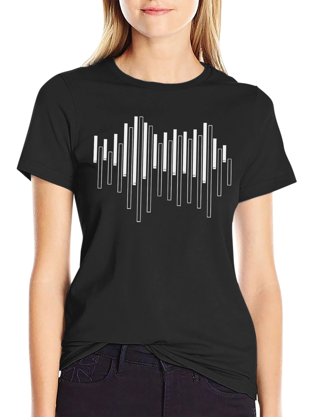 Cool Abstract Graphic Tee - Black Cotton Blend