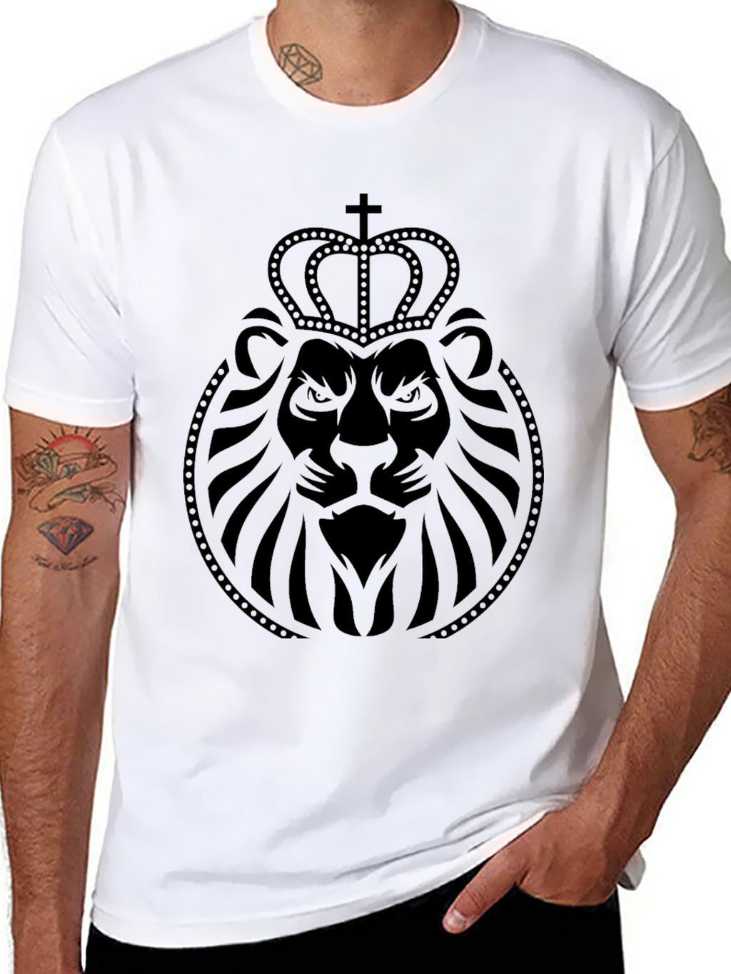 Lion Crown Graphic Tee - Black