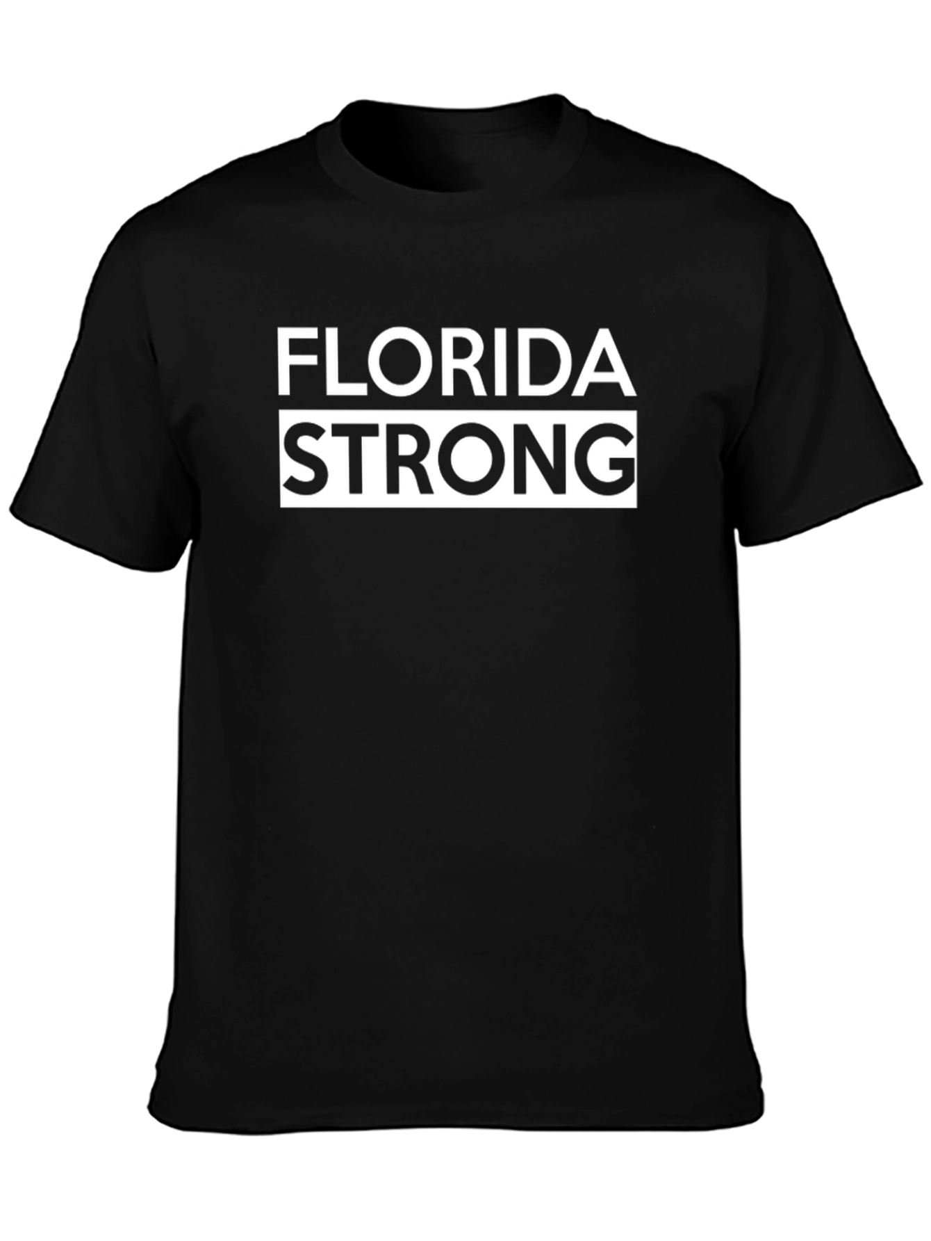 Florida Strong Graphic Tee - Black Cotton T-Shirt