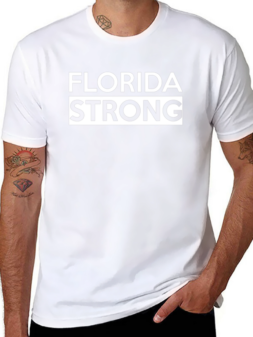 Florida Strong Graphic Tee - Black Cotton T-Shirt