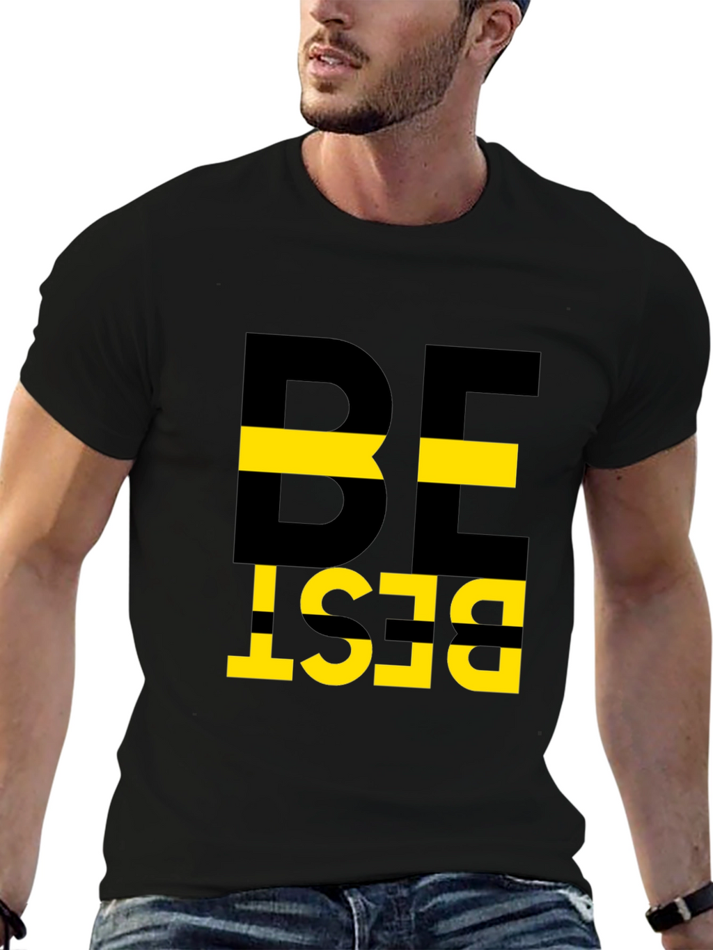 Be Best Graphic Tee - Mens Black Cotton T-Shirt