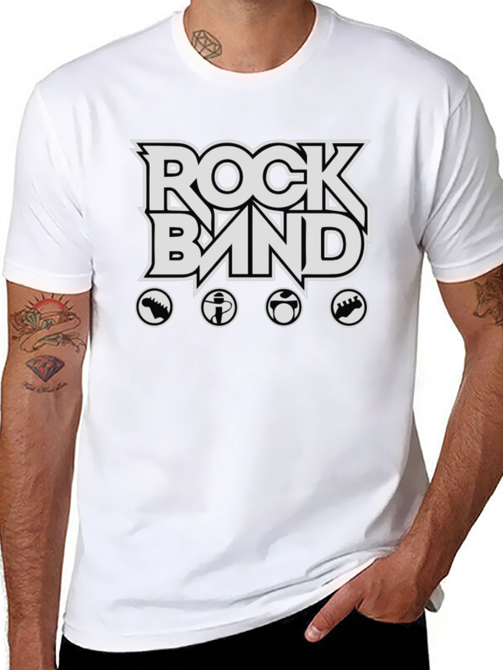 Rock Band Graphic Tee - Black