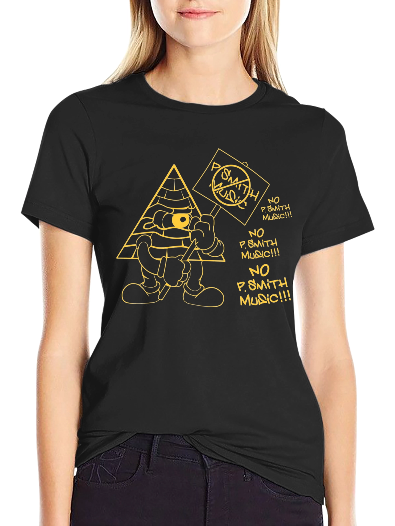 No P. Smith Music Cartoon Graphic T-Shirt