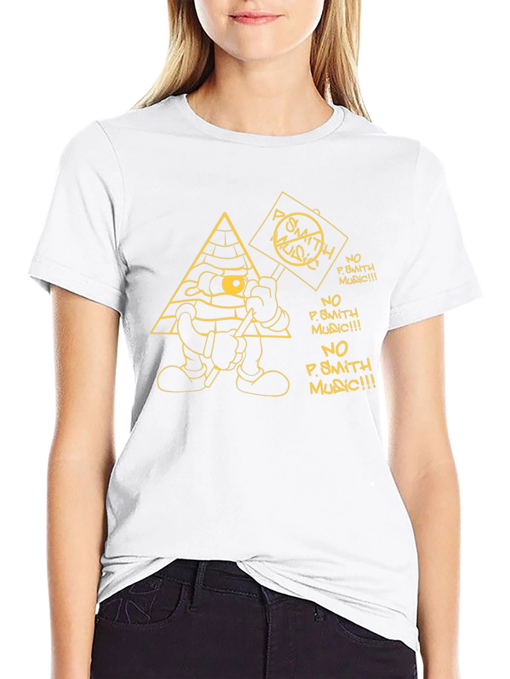 No P. Smith Music Cartoon Graphic T-Shirt