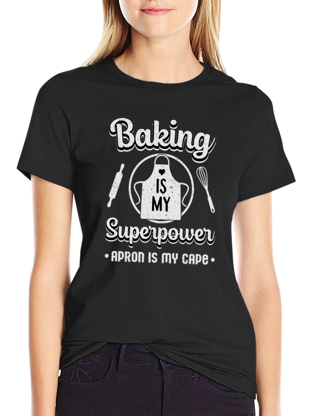 Baking is My Superpower Black T-Shirt