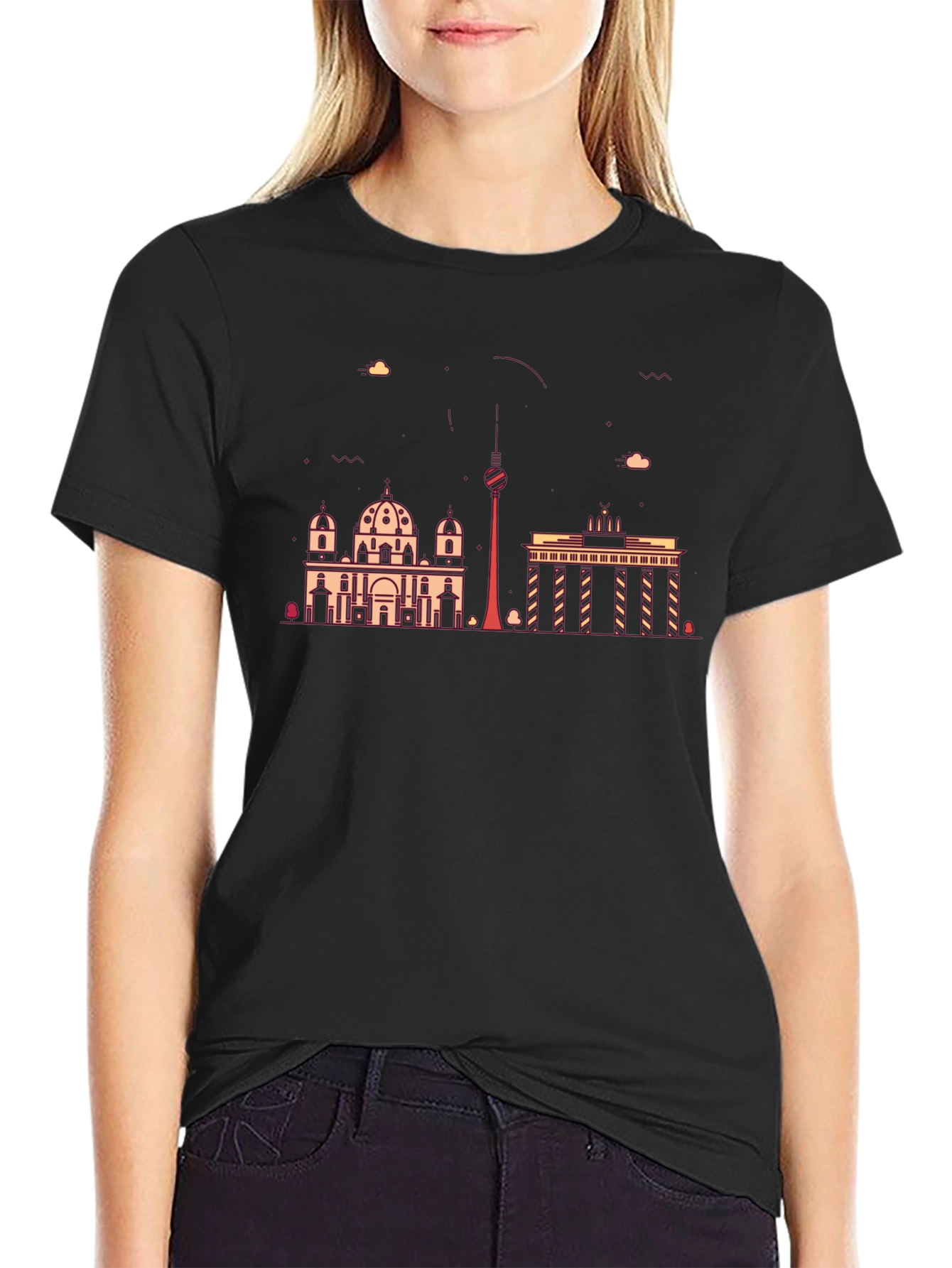 Berlin Skyline Black Graphic Tee