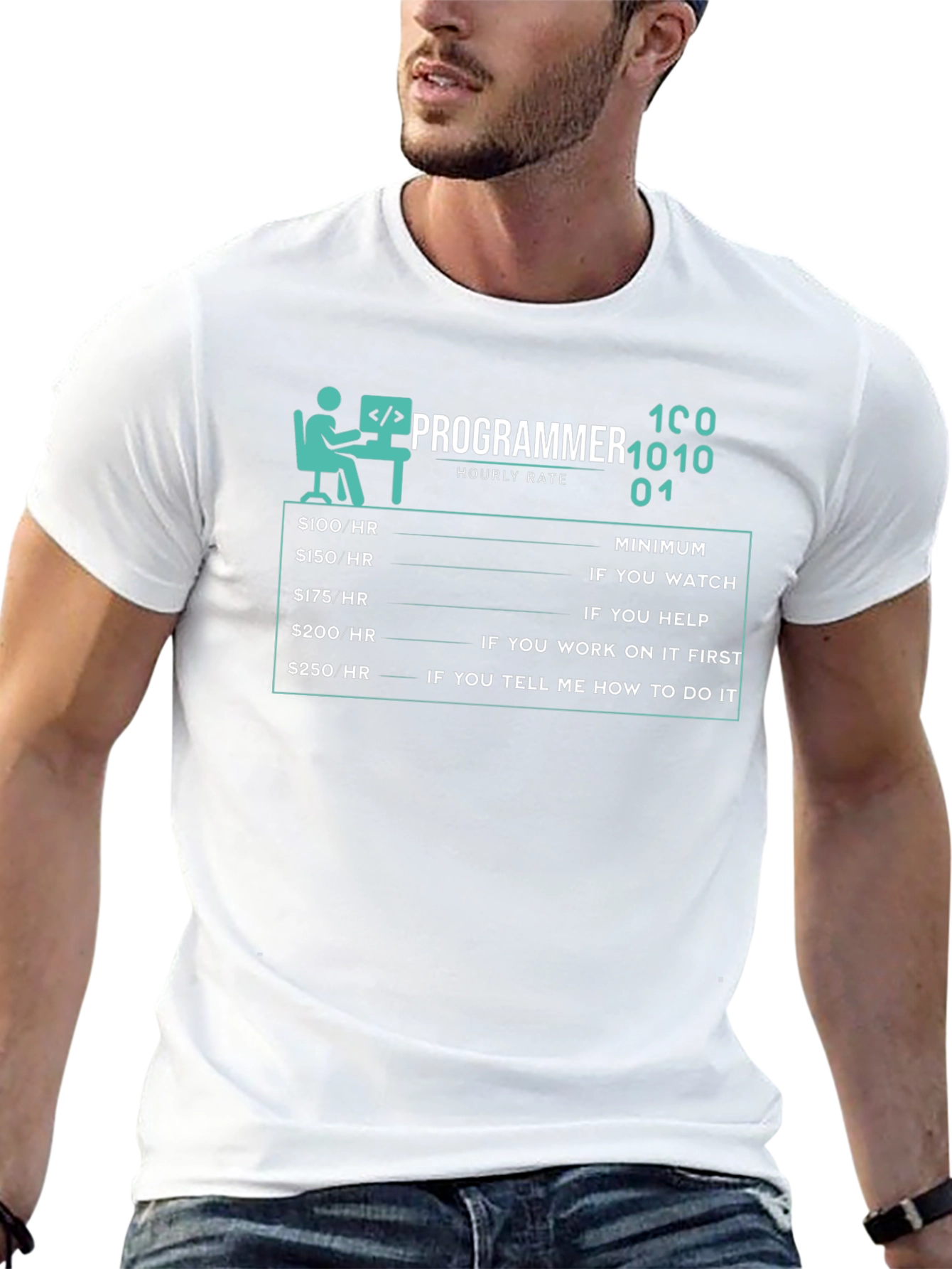 Programmer Hourly Rate Funny Black T-Shirt