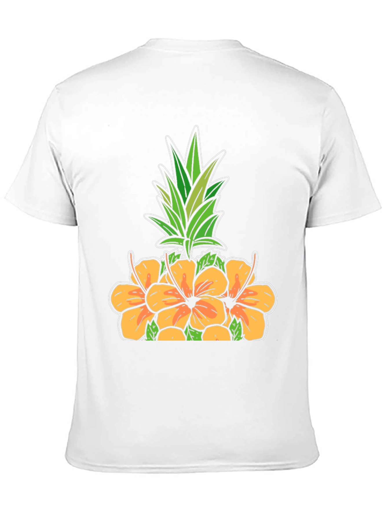 Tropical Pineapple & Hibiscus Graphic T-Shirt