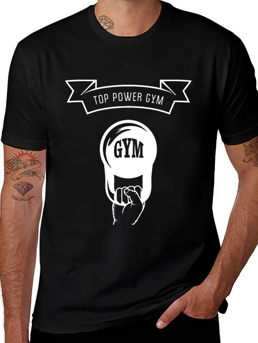 Top Power Gym Black T-Shirt