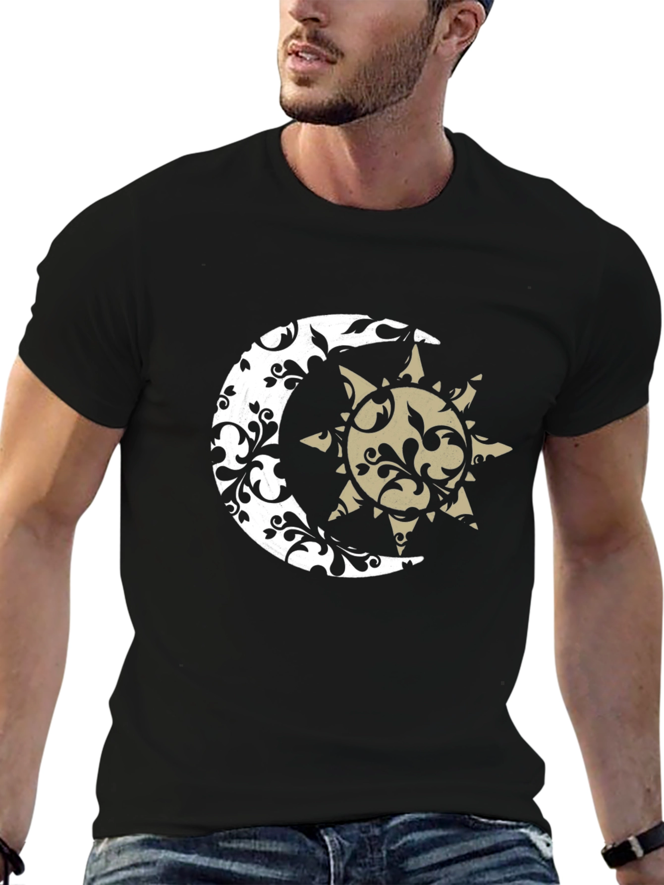 Moon & Sun Graphic Tee - Celestial Design