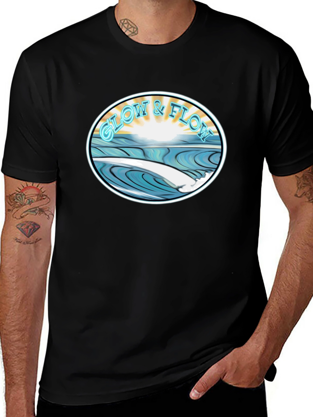 Glow & Flow Graphic Tee - Surf Style