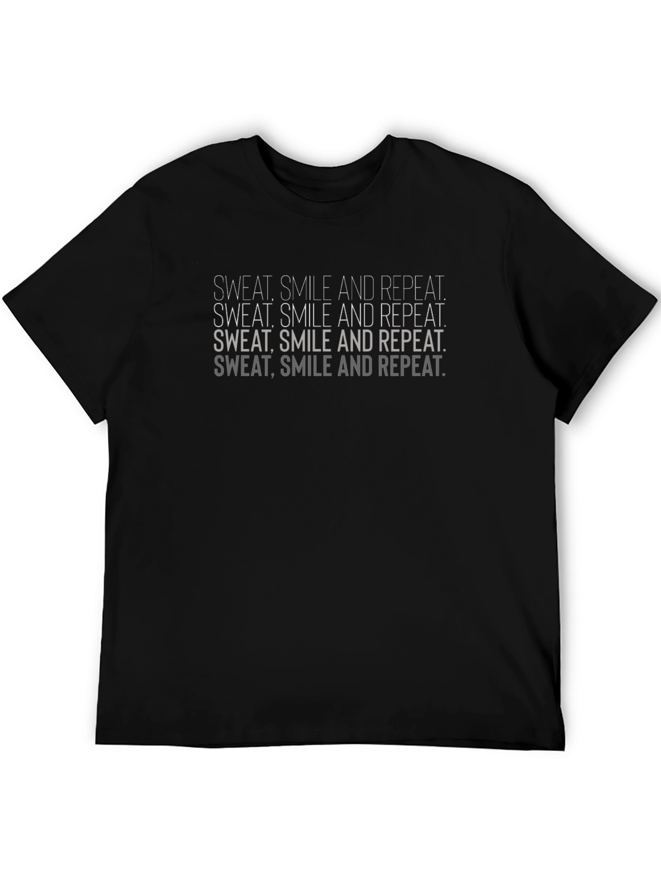 Sweat Smile Repeat T-Shirt - Motivational Gym Apparel