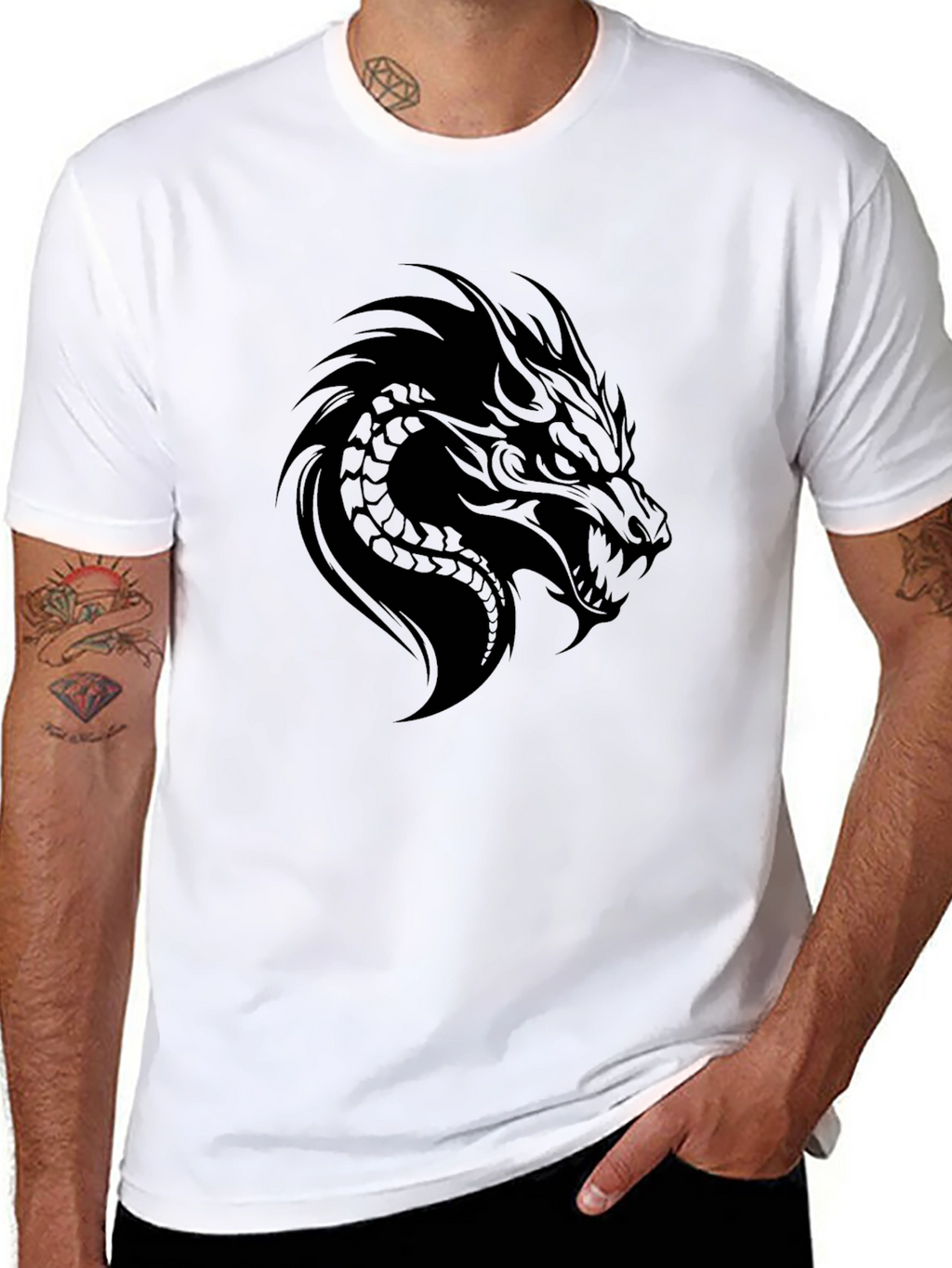 Dragon Graphic Black T-Shirt for Men