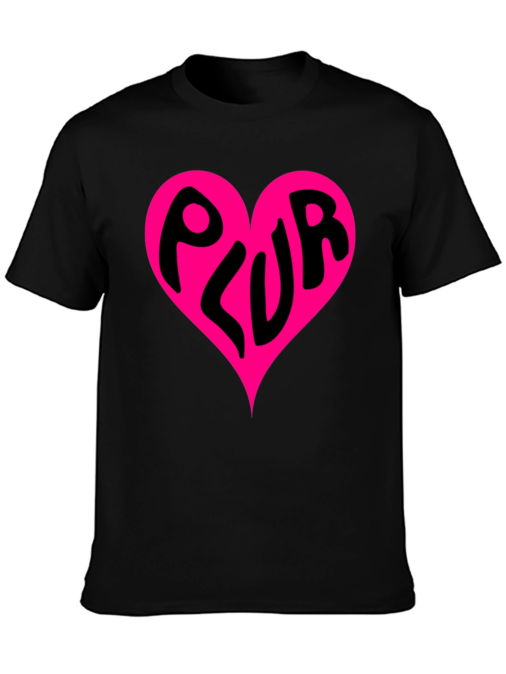 PLUR Heart Graphic Black T-Shirt