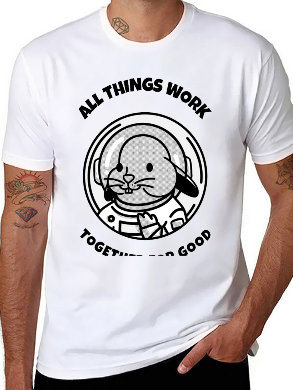 Bunny Astronaut T-Shirt - All Things Work Together