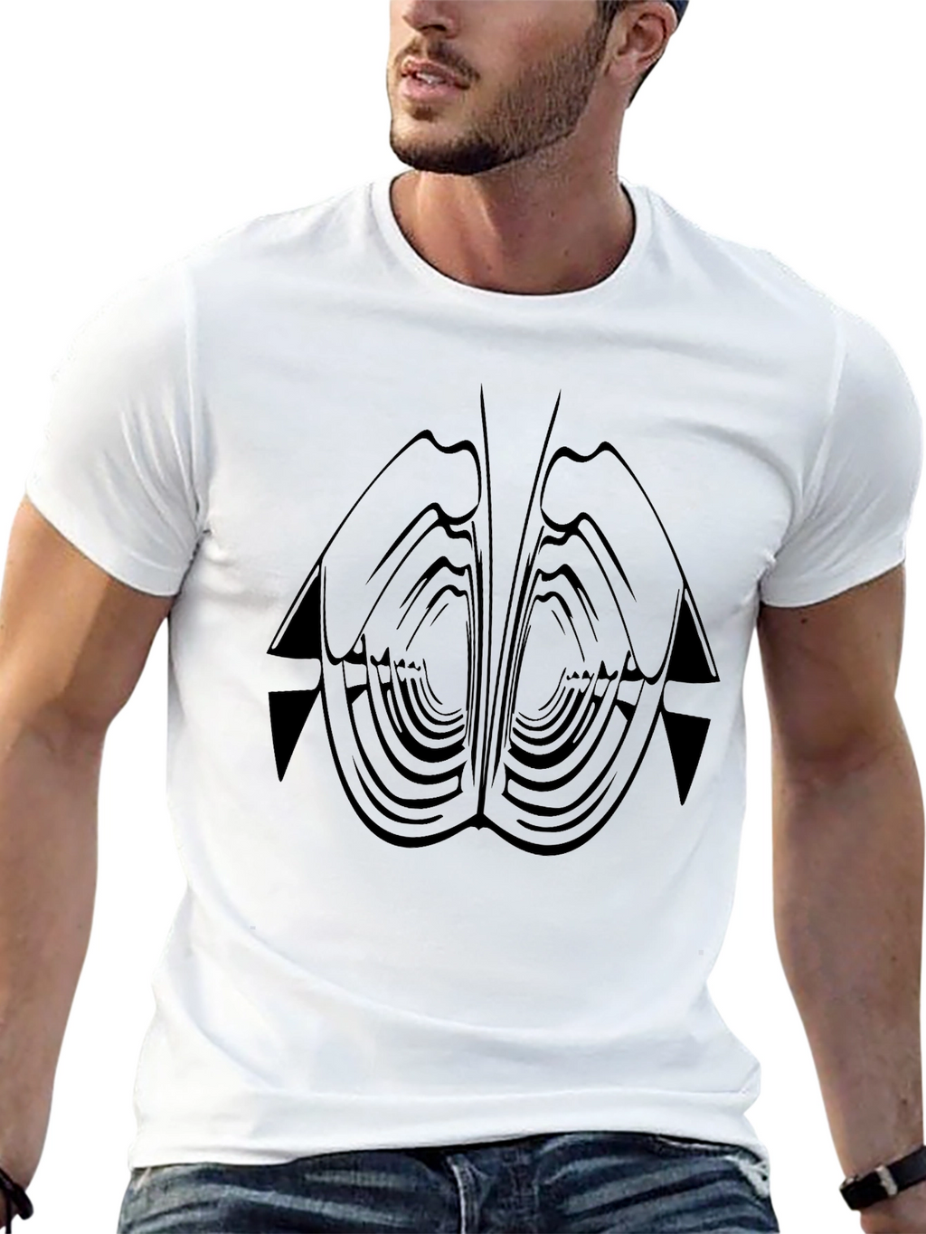 Abstract Black Graphic Tee - Modern Art Shirt