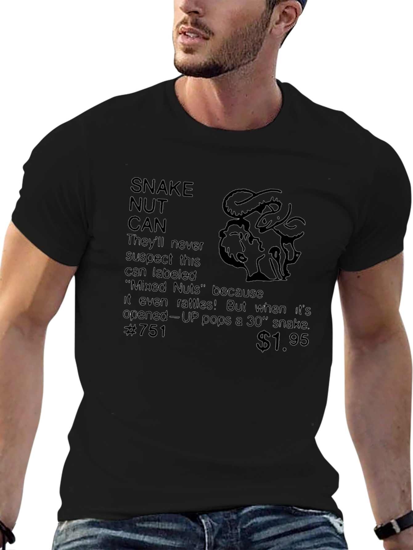 Snake Nut Can Prank Novelty T-Shirt