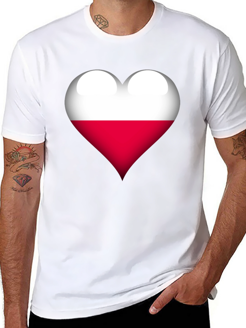 Poland Flag Heart Graphic T-Shirt