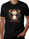 Good Vibes Only Monkey Meditation T-Shirt