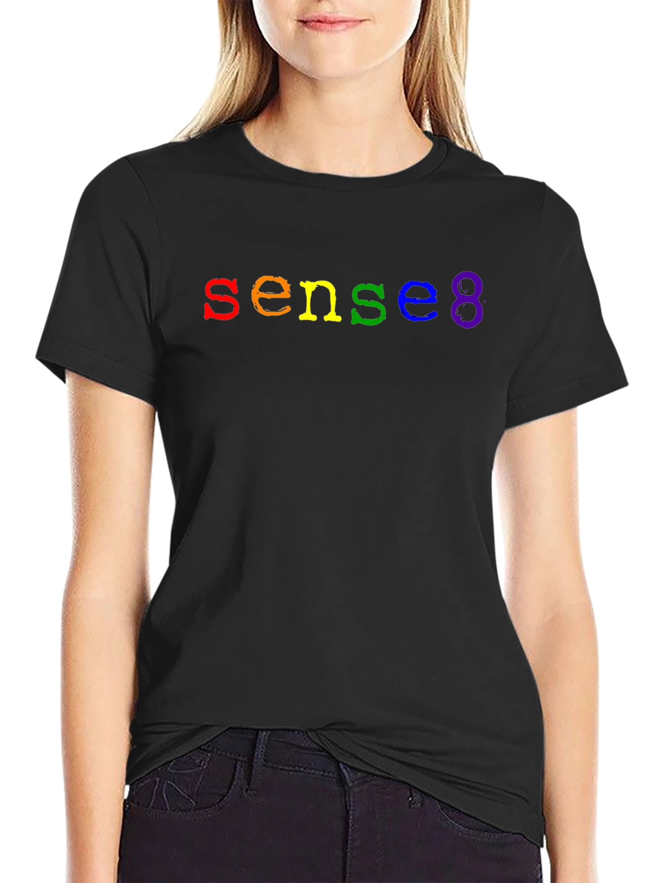 Sense8 Rainbow Logo Black T-Shirt