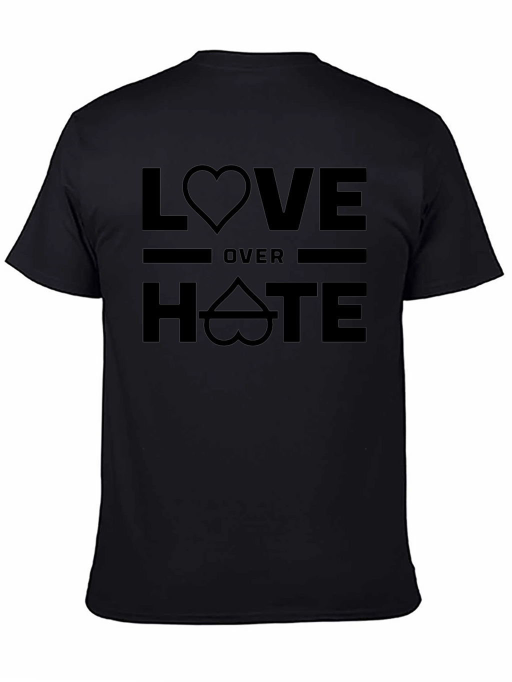 Love Over Hate Graphic T-Shirt - Black
