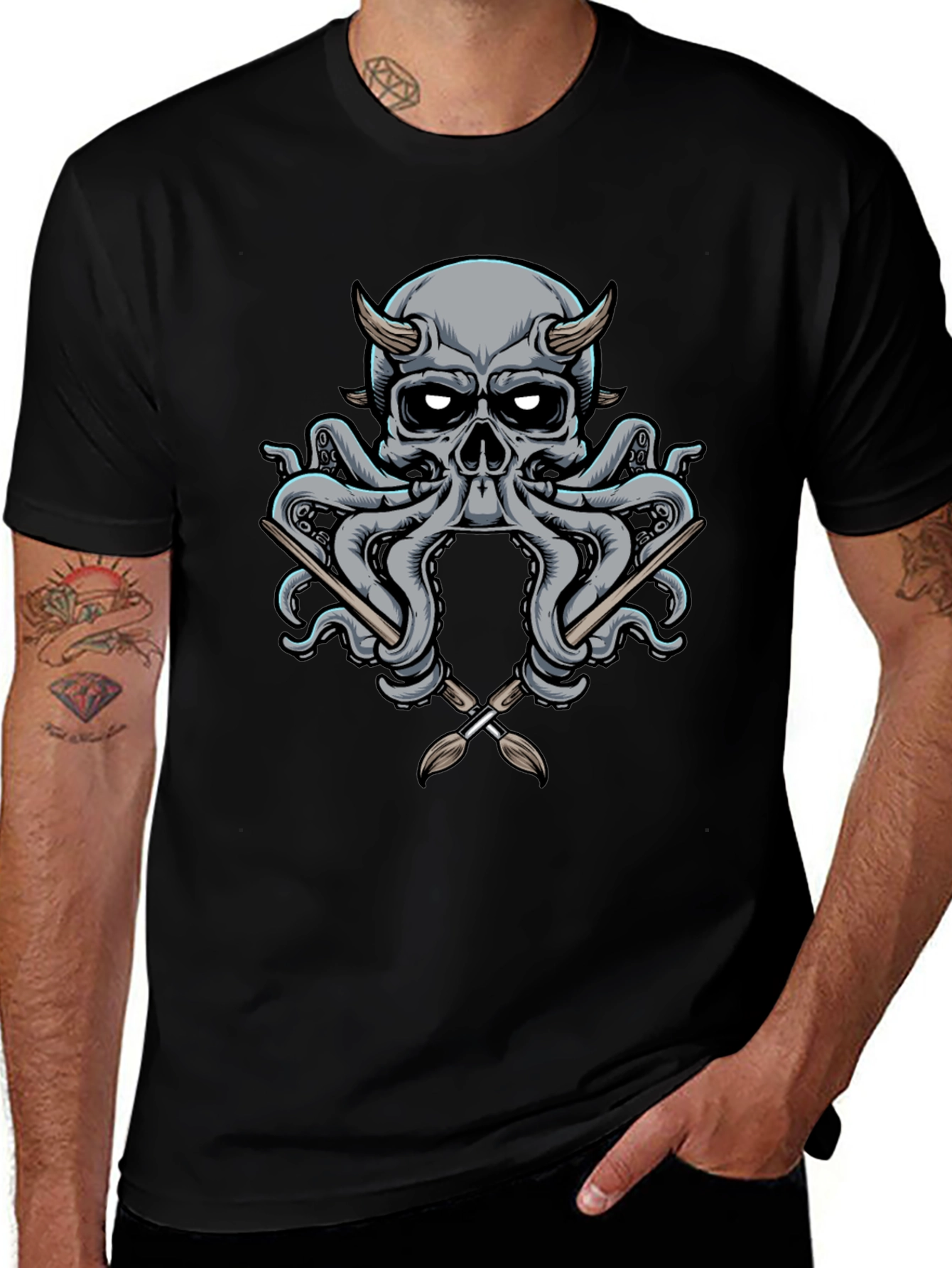 Skull Octopus Artist T-Shirt