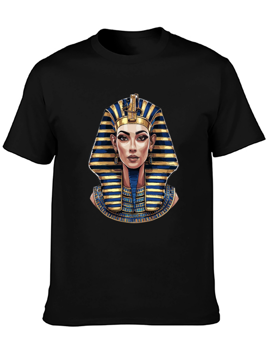 Egyptian Pharaoh Graphic Print Black T-Shirt