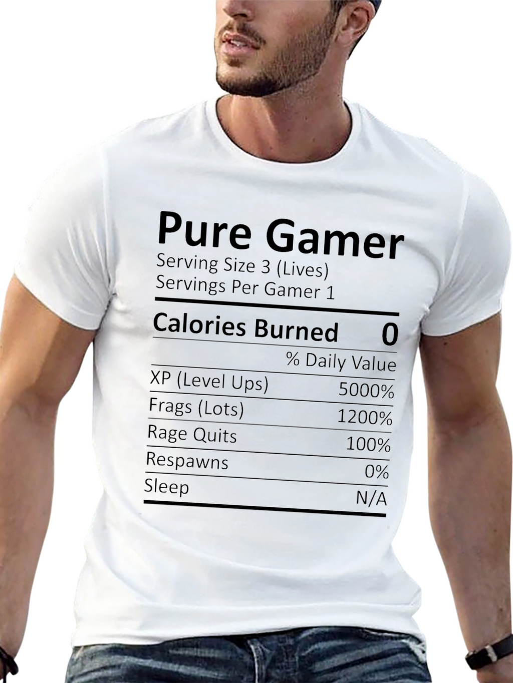 Pure Gamer Nutrition Facts Novelty T-Shirt